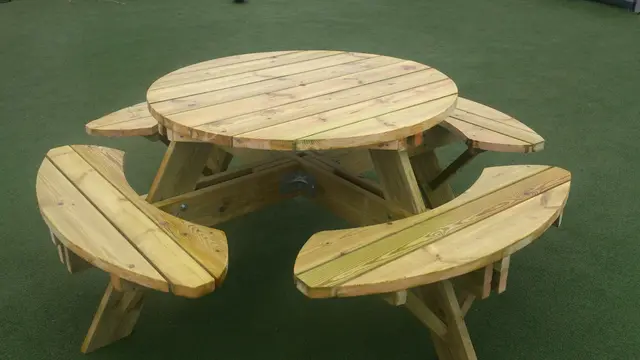 Bord/benk rundt Ø200/120 cm  H 73 / 55cm 