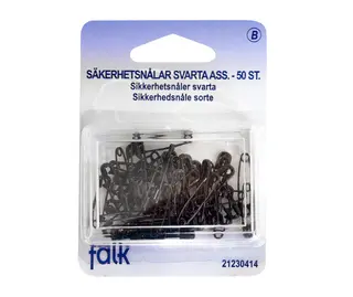 Sikkerhetsnåler sorte L1,8 cm, 50 stk