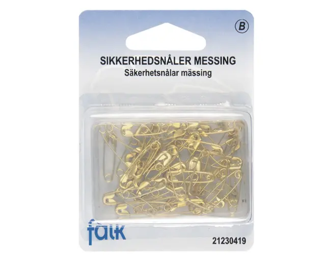 Sikkerhetsnåler messing L1,8 cm, 50 stk 