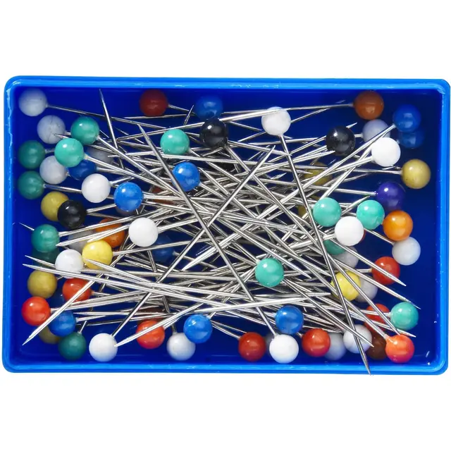 Knappenåler med plasthode 75 stk 