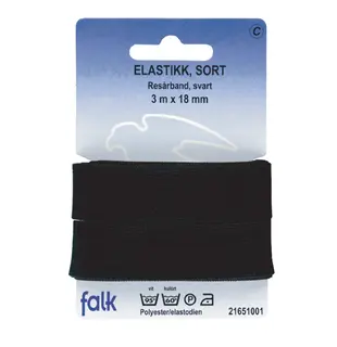 Strikk sort B18 mm