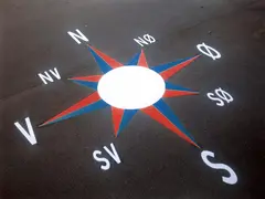 Kompass asfaltoppmerking ø 300 cm