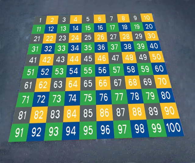 Tallparadis 1-100 asfaltoppmerking 300 x 300 cm 