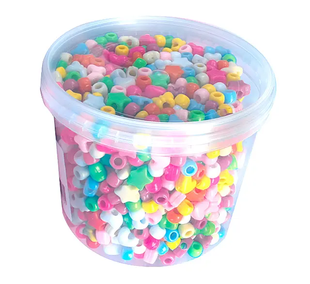 Plastperler store hull Ø5-12 mm, 1200 stk 