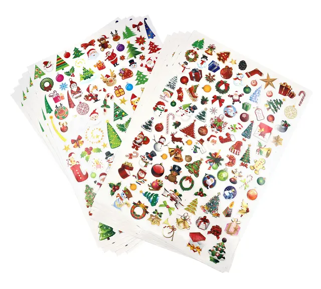 Klistremerker Julemix Blokk, 1000 stk 