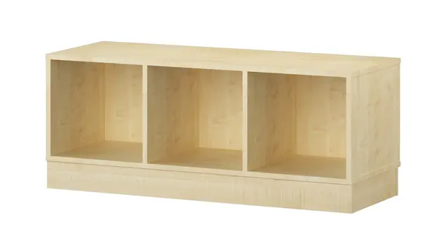 Labyrint reol 3 rom med sokkel bjørk B119 x D49 x H45 cm 