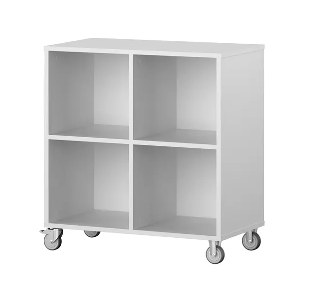 Labyrint reol 4 rom med hjul grå B80 x D45 x H86 cm 