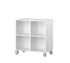 Labyrint reol 4 rom med hjul B80 x D45 x H86 cm