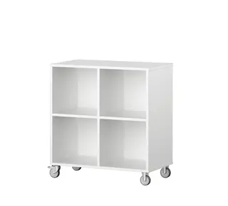 Labyrint reol 4 rom med hjul B80 x D45 x H86 cm