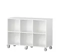Labyrint reol 6 rom med hjul B119 x D45 x H86 cm