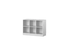 Labyrint reol 6 rom m. sokkel gr&#229; B119 x D45 x H86 cm