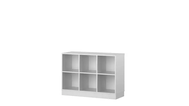 Labyrint reol 6 rom m. sokkel grå B119 x D45 x H86 cm 