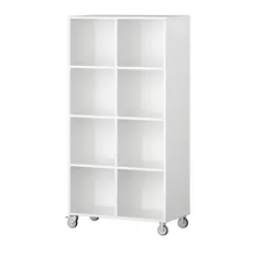 Labyrint reol 8 rom h&#248;y med hjul B80 x D45 x H160 cm