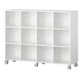 Labyrint reol 12 rom med hjul B158 x D45 x H123 cm