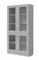 Labyrint materialskap med glassdører grå B100 x D32 x H200 cm
