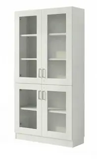 Labyrint materialskap med glassdører B100 x D47 x H200 cm
