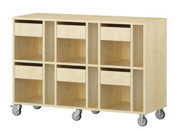 Labyrint elevreol 6 plasser bjørk B120 x D45 x H82 cm 