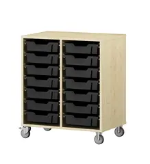 Labyrint skuffereol 14 skuffer bj&#248;rk B70 x D48 x H82 cm