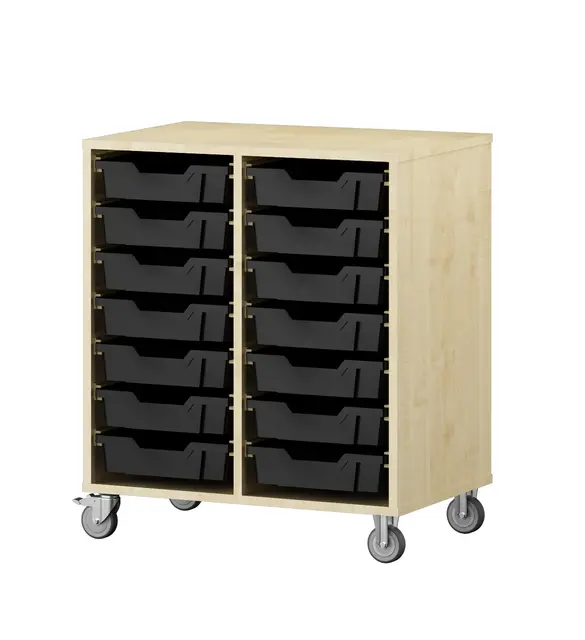 Labyrint skuffereol 14 skuffer bjørk B70 x D48 x H82 cm 