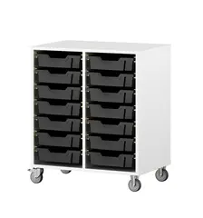 Labyrint skuffereol 14 skuffer hvit B70 x D48 x H82 cm