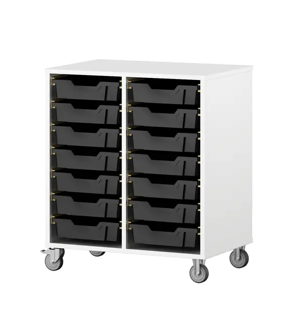 Labyrint skuffereol 14 skuffer hvit B70 x D48 x H82 cm 