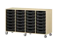 Labyrint skuffereol 28 skuffer bj&#248;rk B139 x D48 x H82 cm