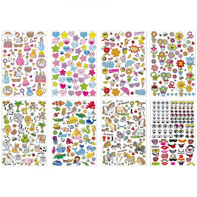 Klistremerker stor mix 500 stk 