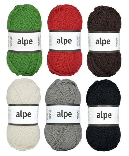 Alpe ullgarn julepakke 6 kg 120 nøster 