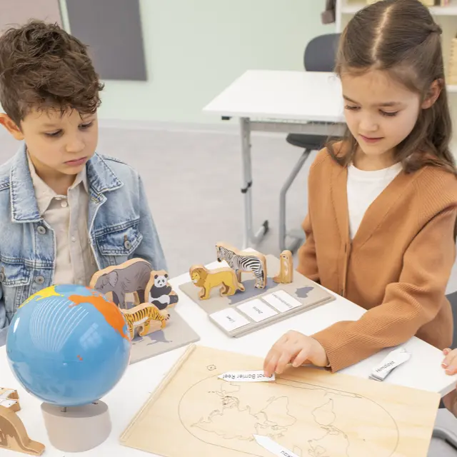 Dyr og kontinent sett 37 deler 