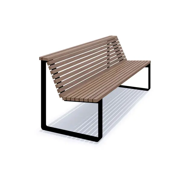 Brenna benk med rygg L200 x B69 x H79 cm 