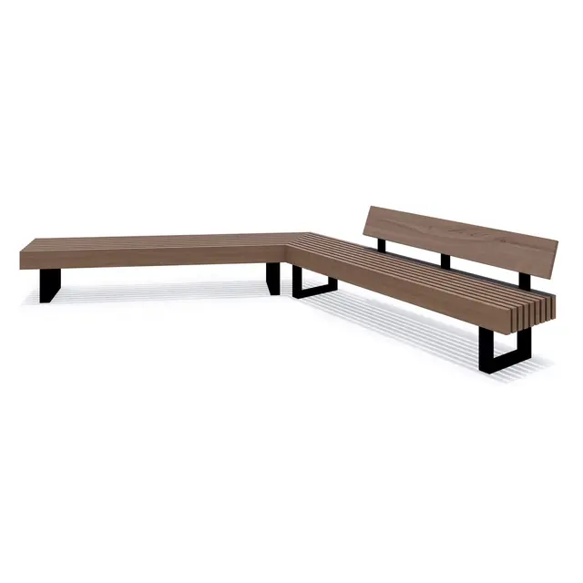 Colt hjørnebenk med delvis rygg L374 x B56 x H79 