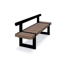 Line benk med tube rygg L176 x B52 x H74 cm