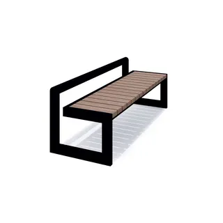 Line benk med ramme rygg L172 x B61 x H60 cm