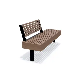 Pangaia benk med delvis rygg L163 x B62,5 x H82