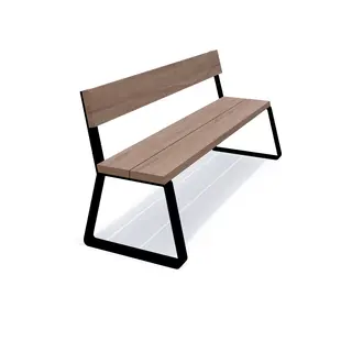 Uno benk med rygg L176 x B63 x H90 cm