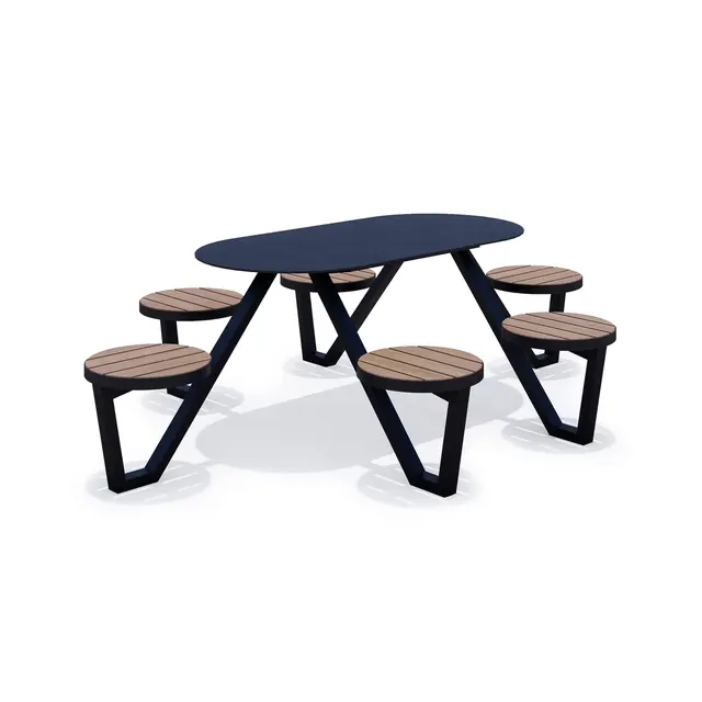 Garden parkbord oval L266 x B186 x H75 cm 