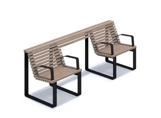 Brenna benk med rullestolplass L226 x B69 x H79 cm