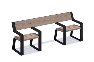 Uno benk med rullestolplass L218 x B60 x H80 cm