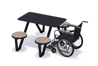 Garden bordsett m/rullestolplass rund L227 x B140 x H75 cm