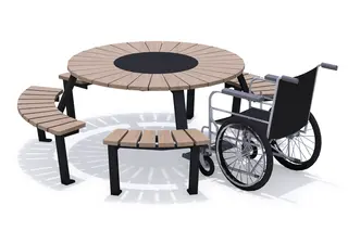 Delia bordsett med rullestolplass L227 x B227 x H74 cm