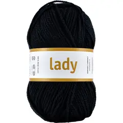 Lady akrylgarn sort 50 g