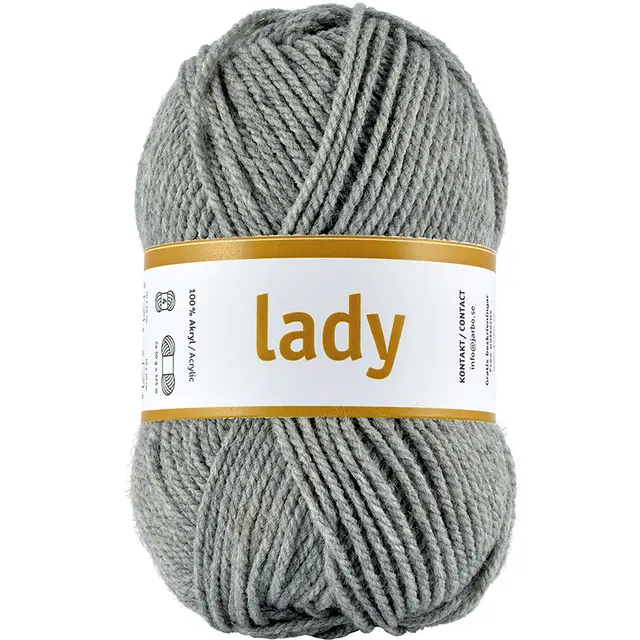 Lady akrylgarn grå 50 g 