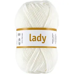 Lady akrylgarn hvit 50 g