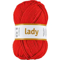 Lady akrylgarn r&#248;d 50 g