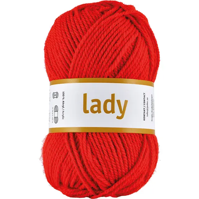 Lady akrylgarn rød 50 g 