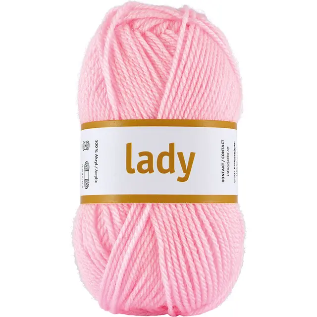 Lady akrylgarn lys rosa 50 g 