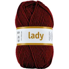 Lady akrylgarn vinr&#248;d 50 g