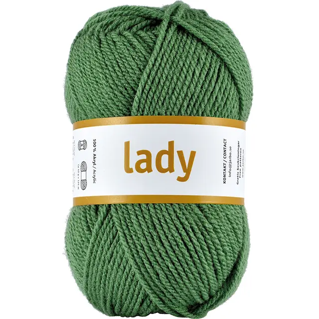 Lady akrylgarn grønn 50 g 