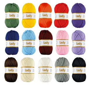 Lady akrylgarn stor mix pakke 7,5 kg 150 nøster