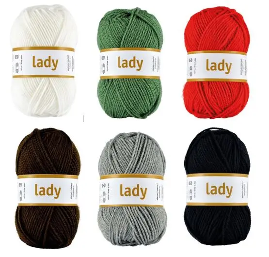 Lady akrylgarn julepakke 3kg 60 nøster 